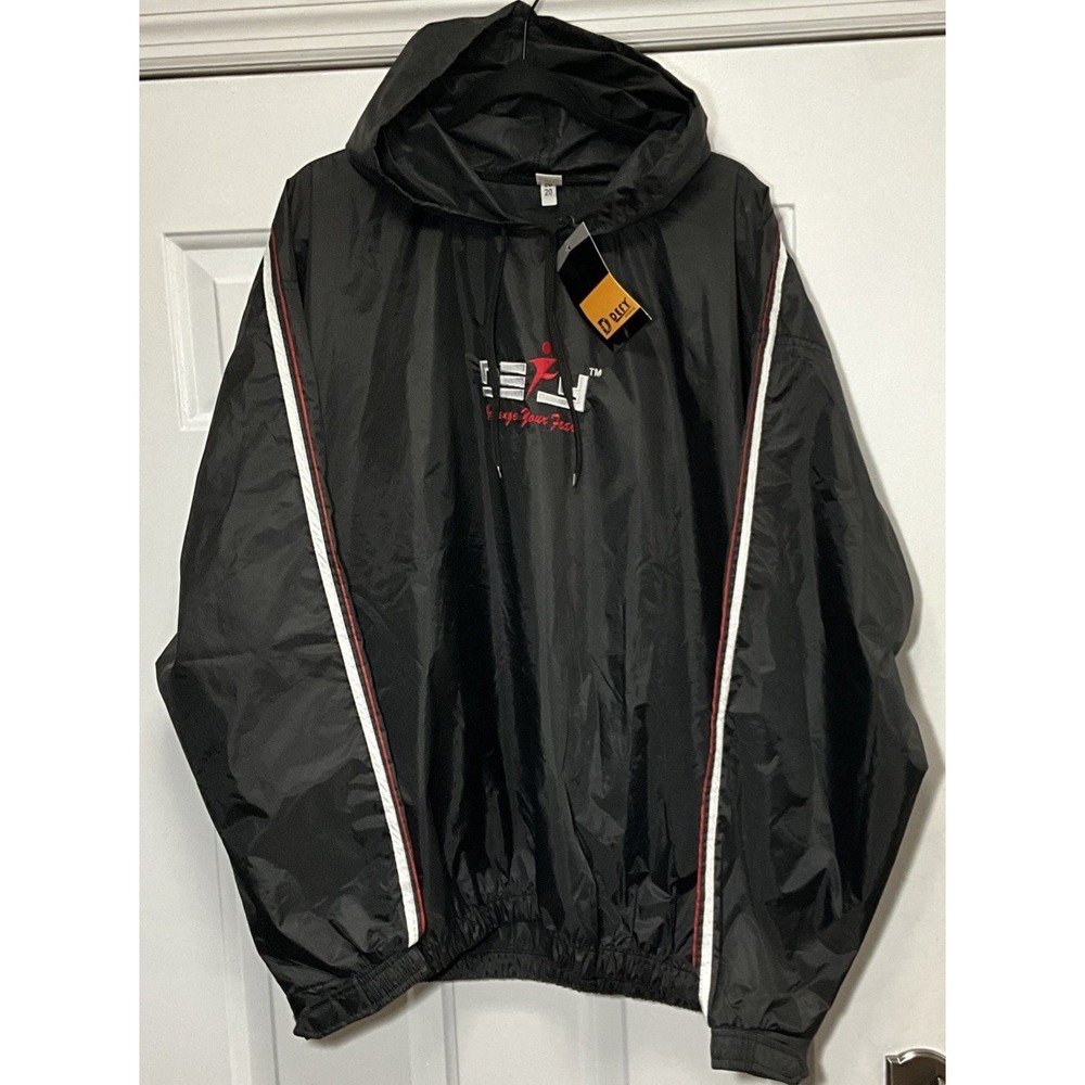 Defy Heavy Duty Rain/Wind Hoodie Black Size XXL New Anti Rip Elasticized cuffs